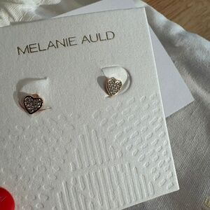 Melanie Auld x Jillian Harris Jilly Box Gold Pave Heart Stud Earrings